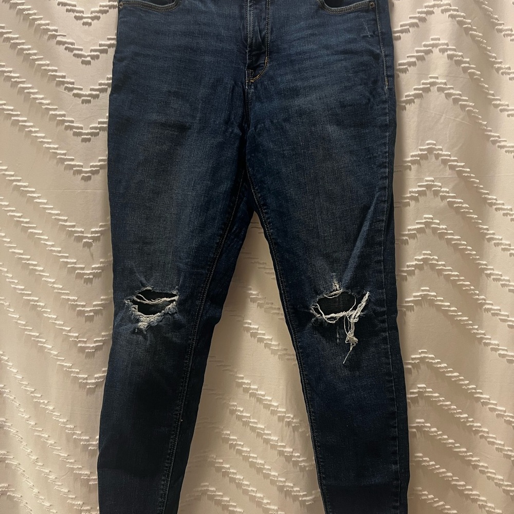 Old Navy Dark Blue Ripped Skinny Jeans
